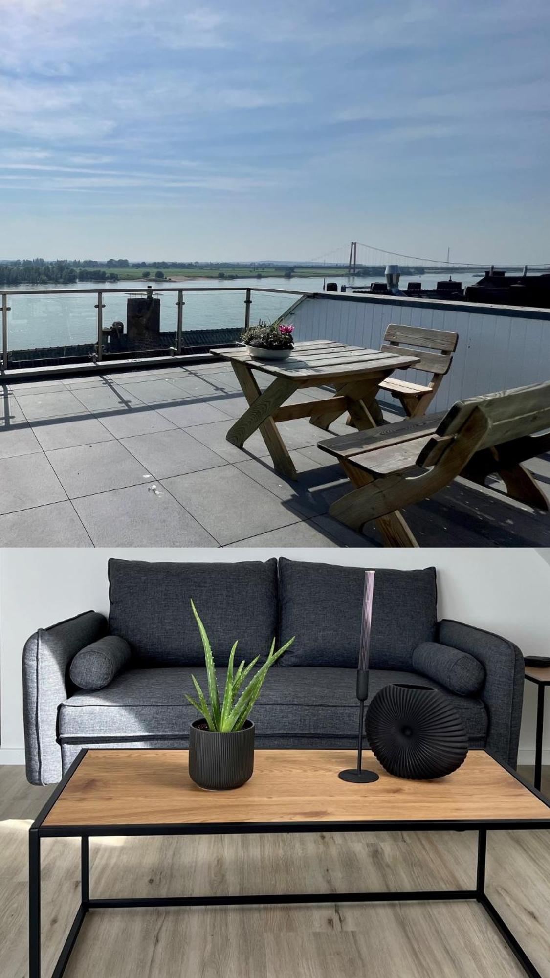 Panorama - Exklusives Apartment An Der Promenade Mit Dachterrasse & Rheinblick Emmerich Exterior foto
